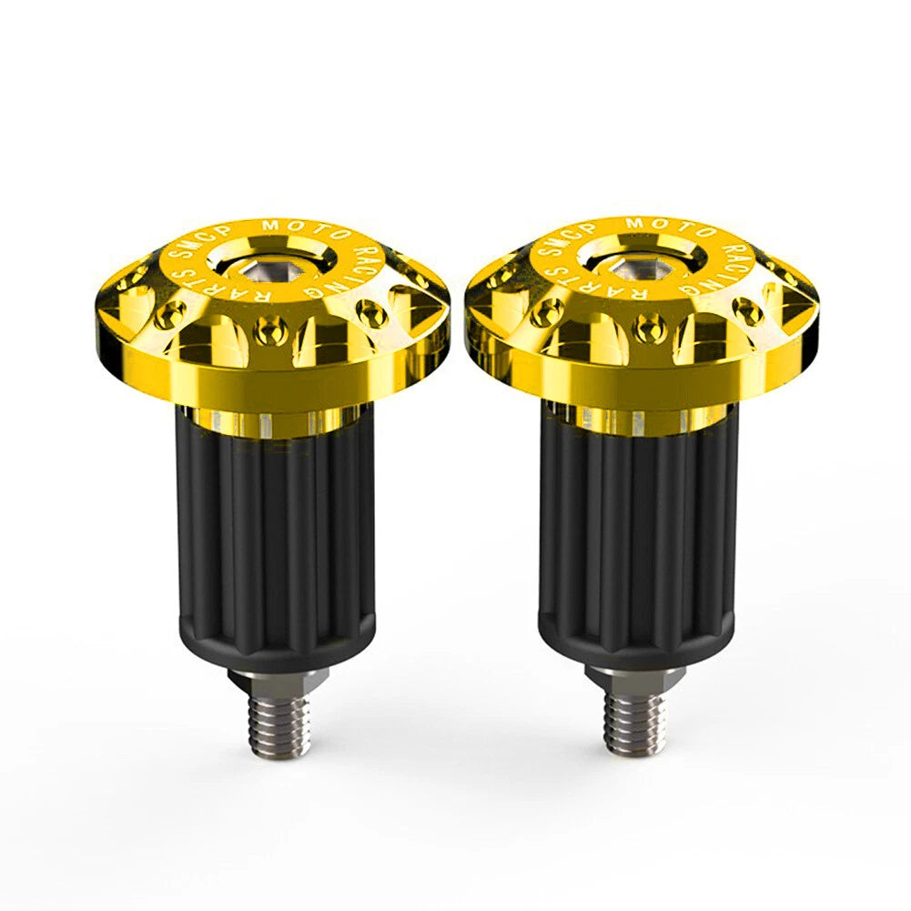 7/8'' Motorcycle Dirt Bike Handlebar Grip Handle Bar End Cap Plug Slider Gold