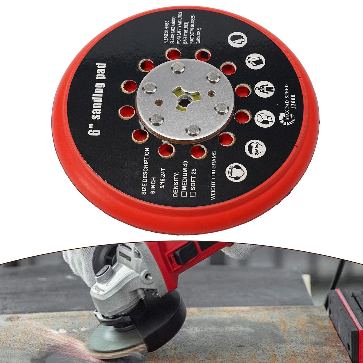 6 Inch Sanding Pad for Bosch RSM6045 (Multi-Hole, Medium)
