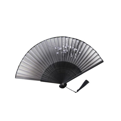 Folding Hand Held Black Fan for Chinese Classical Style (Retro)