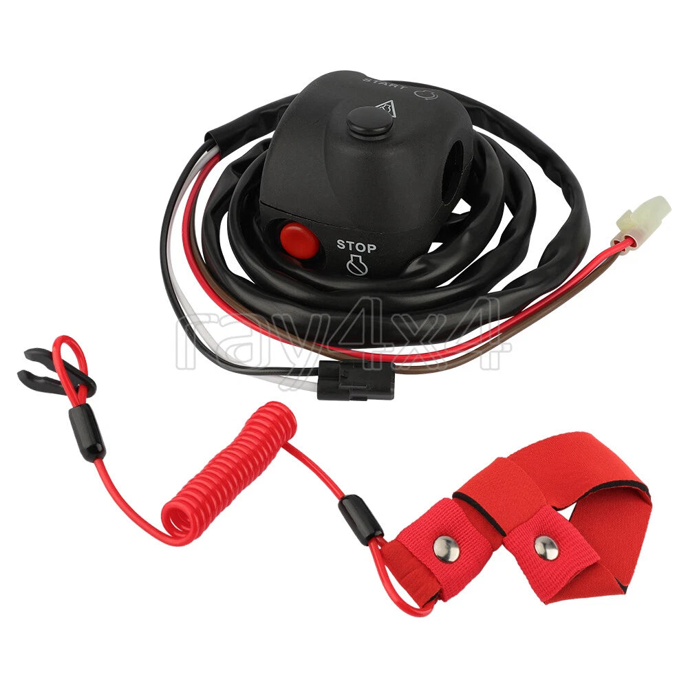 Handlebar Start Stop Switch Box & Safety Lanyard for Yamaha WaveRunner EX (2017–2023)