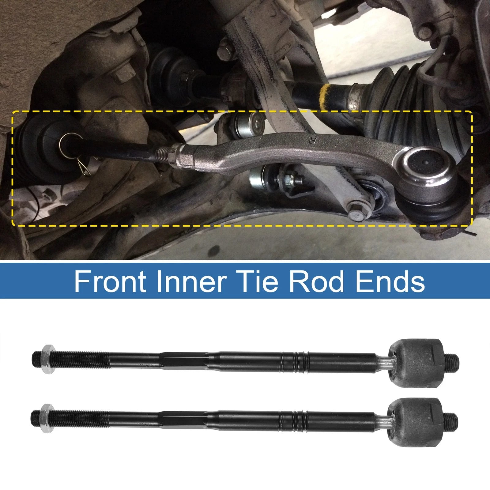 2pcs Front Inner Tie Rod End Links Replacement for Chevrolet Equinox (2010–2017)