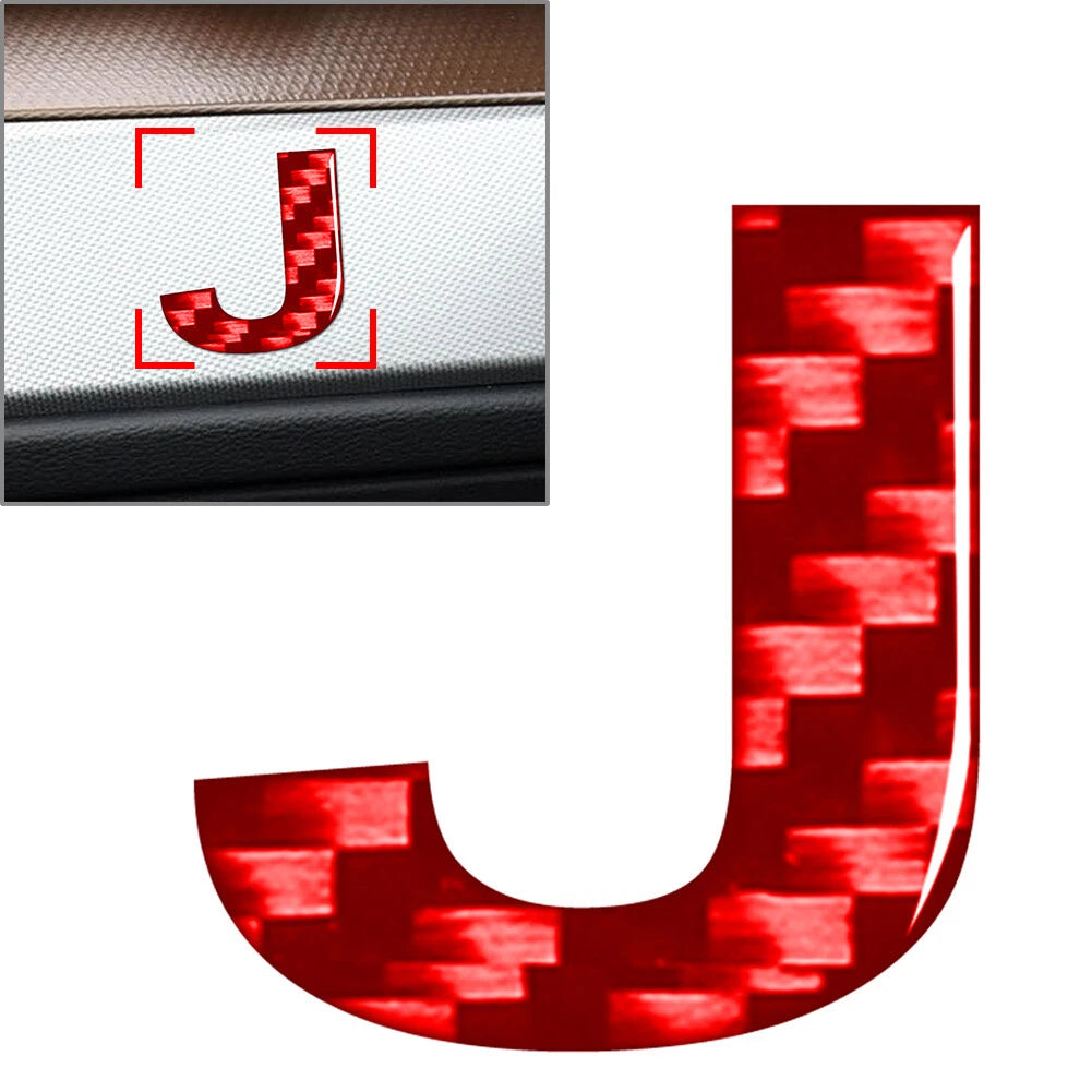 Carbon Red Letter Decals for Car Badge Emblem