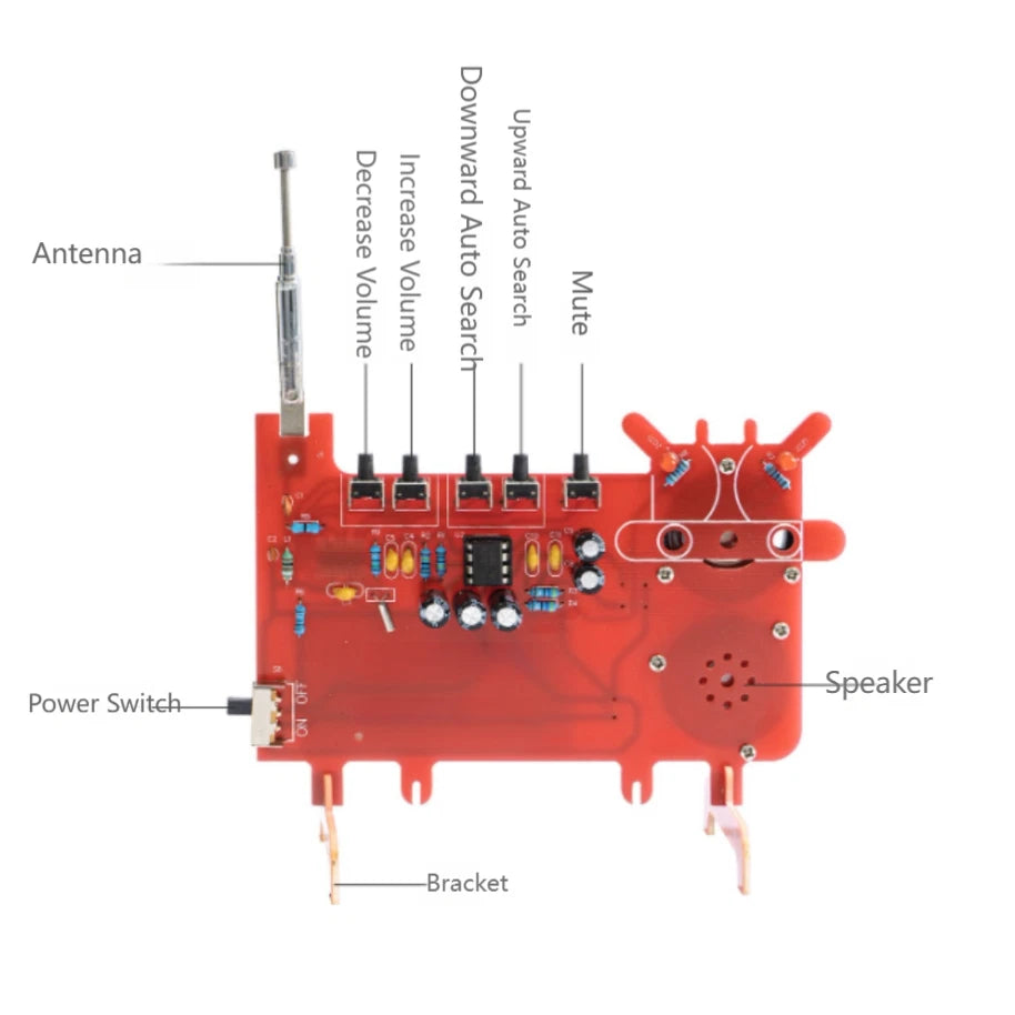 RDA5807 FM Radio Module for DIY Soldering Kit (Auto Scan, Volume Control)