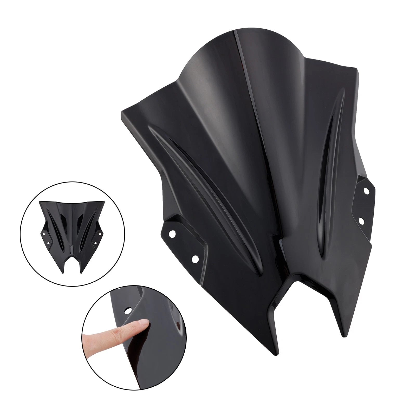 Windshield Windscreen for Kawasaki Ninja 500 EX500R (2024–2025) Black