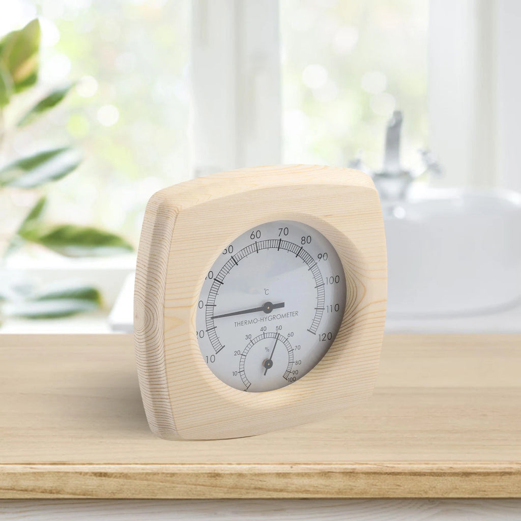 Compact Wooden Sauna Gauge for Accurate Environmental Readings