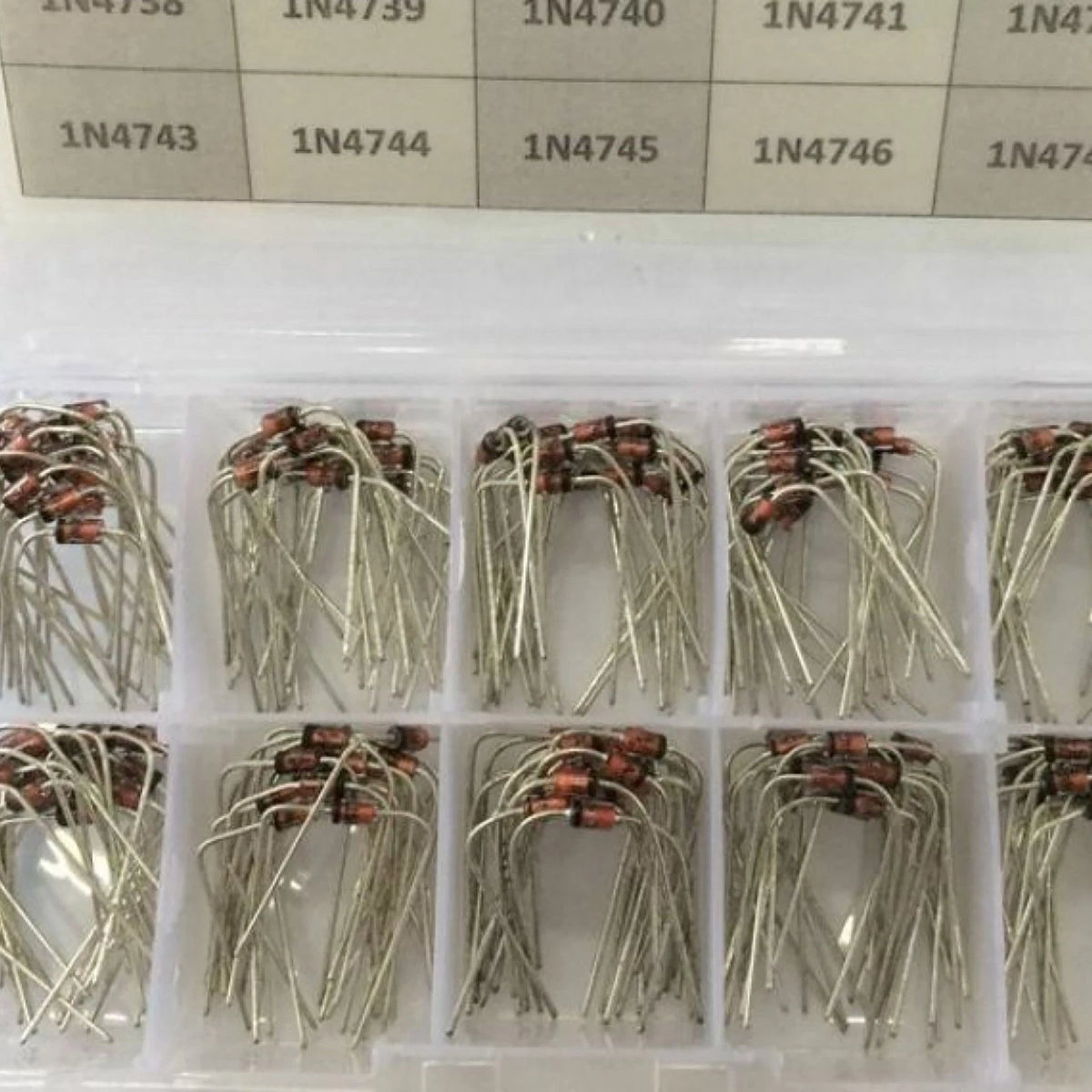 1 Box DO-41 Diode/Rectifier Zener Assorted 3.3-22V for