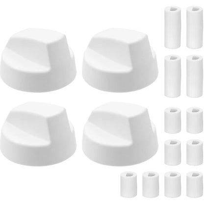 Set of 4 Universal Stove Knobs + 12 Adapters for Oven Range Replacement