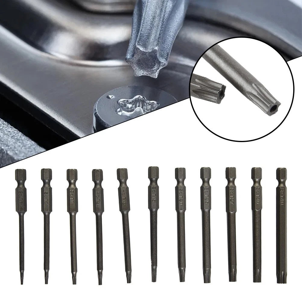 11-Piece Hex Screwdriver Bit Set for Workshop Security