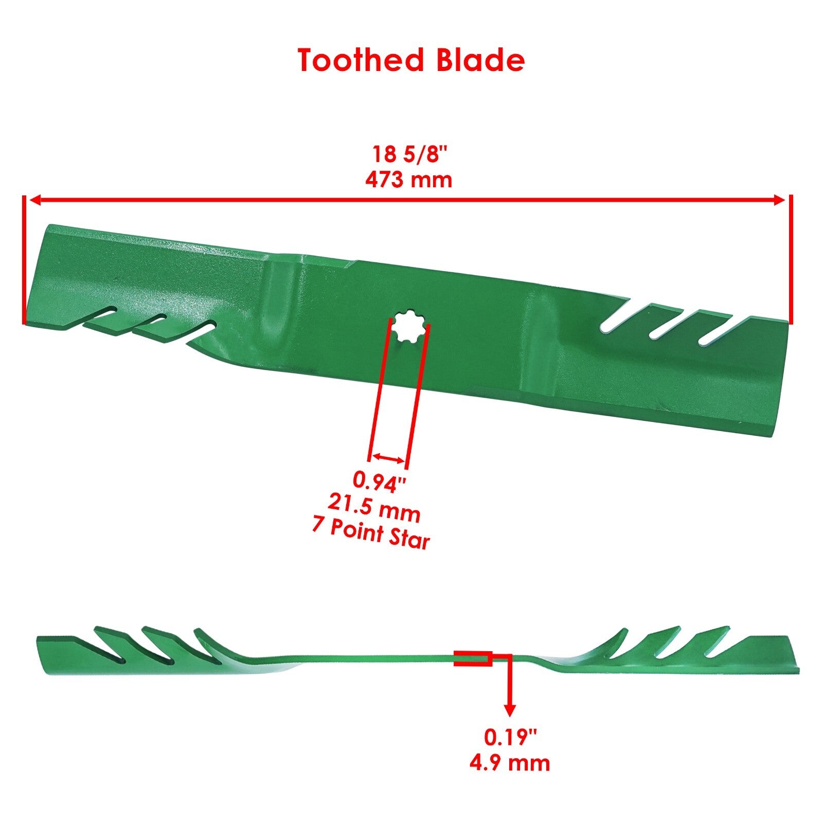 Toothed Deck Blade 7 Point Star 54 Inch Replacement for John Deere (1988–2023)