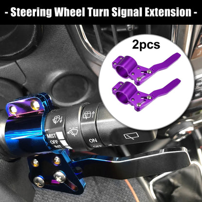2X Turn Signal Extension Rod Kit for Universal Vehicles (LED, Purple)