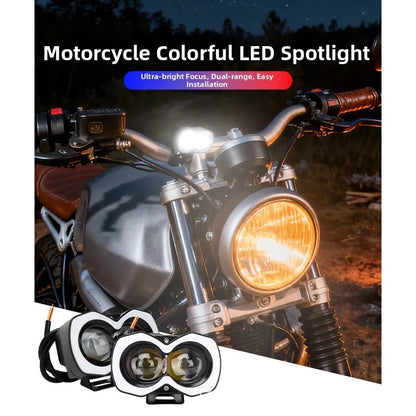Aluminum Motorcycle LED Spotlight 8W White Amber Strobe IP67 Certified