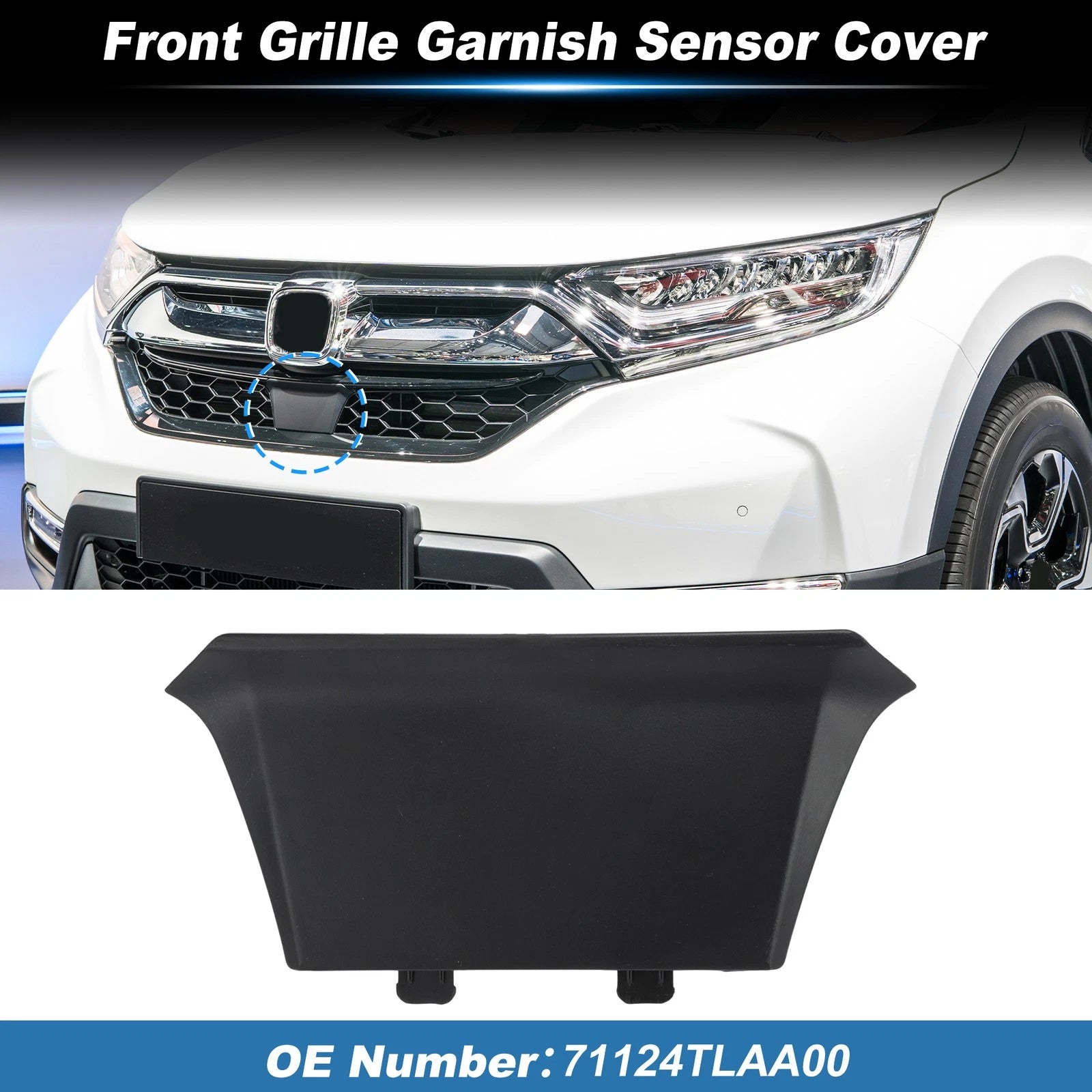 Front Grille Radar Sensor Cover Cap for Honda CRV (2017–2019)