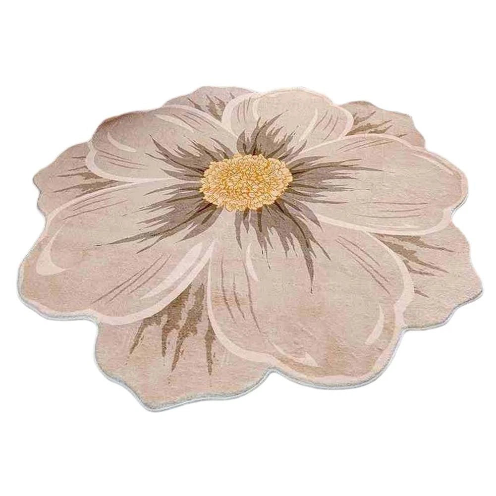 Imitation Cashmere Flower Design Rug for Cozy Home Spaces