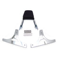 Chrome Flame Backrest Sissy Bar with Leather Pad for Harley Softail (1999–2006)