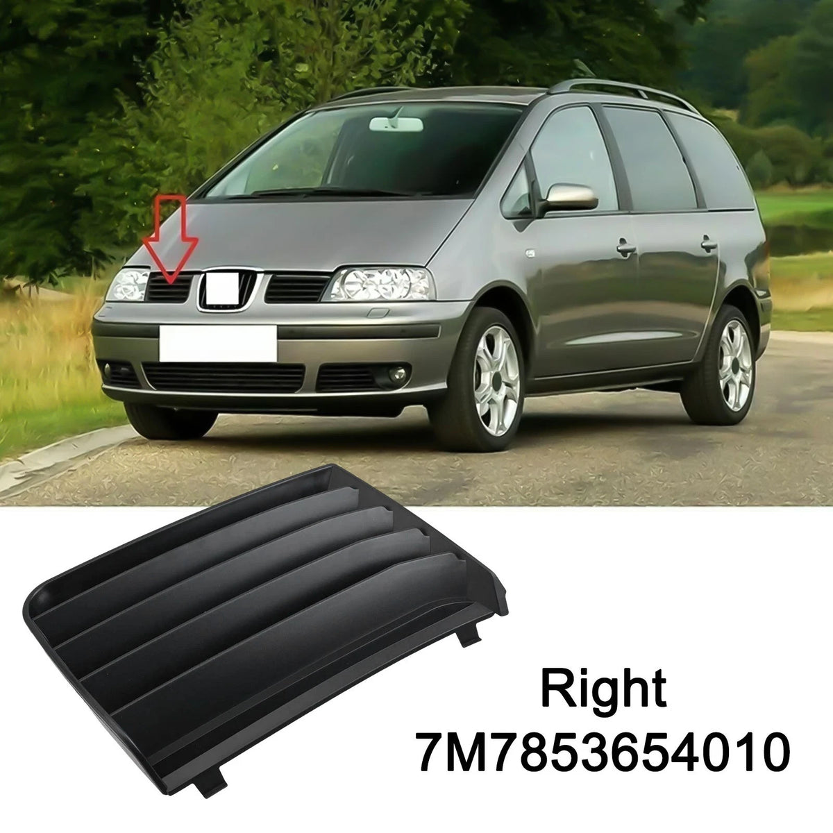 Front Bumper Grille Cover for Seat Alhambra (2001–2010)