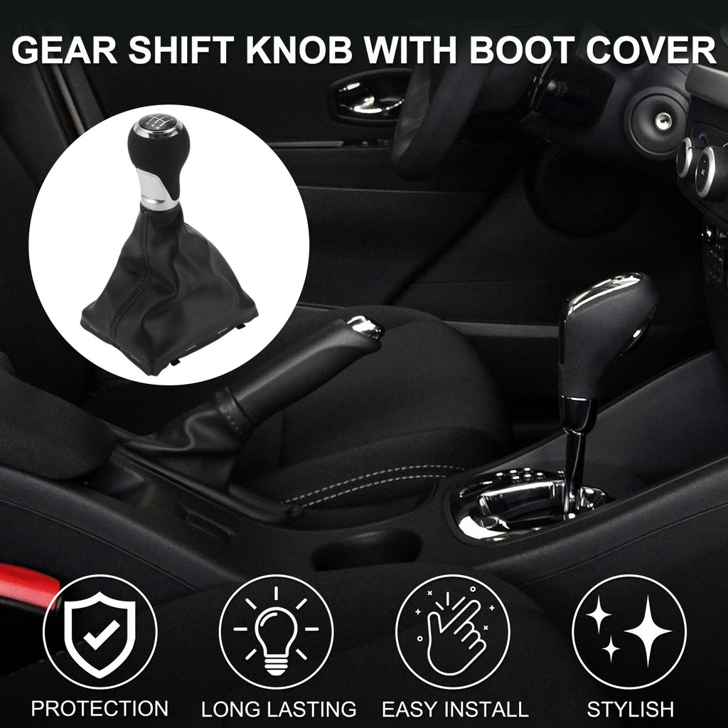 6 Speed Shift Knob with Boot Dust Cover for Audi A4 B8 (2009–2015)