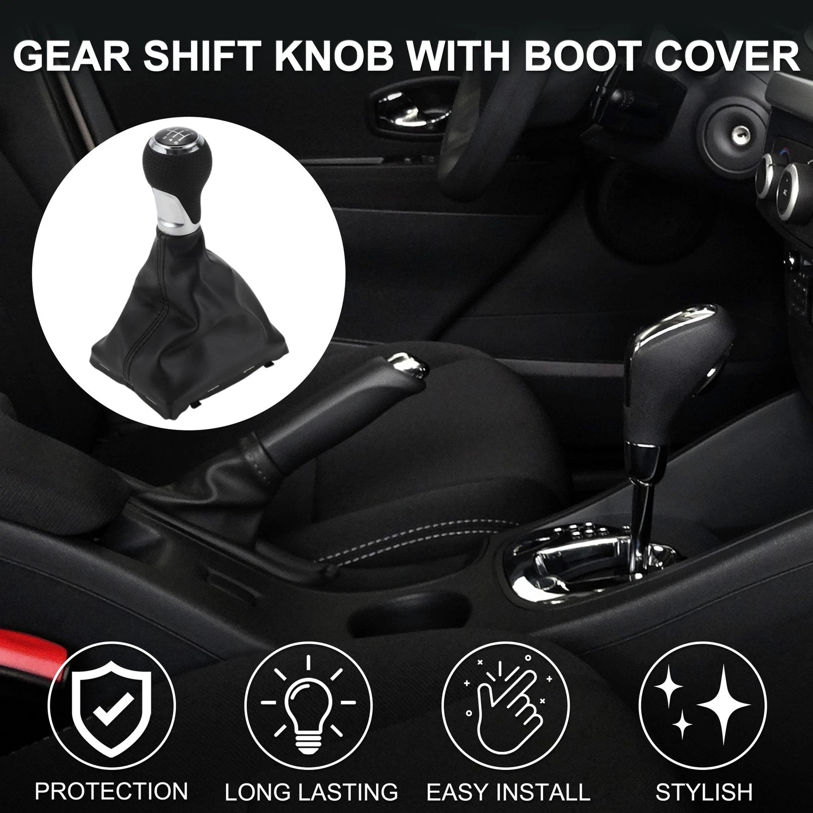 6 Speed Shift Knob with Boot Dust Cover for Audi A4 B8 (2009–2015)