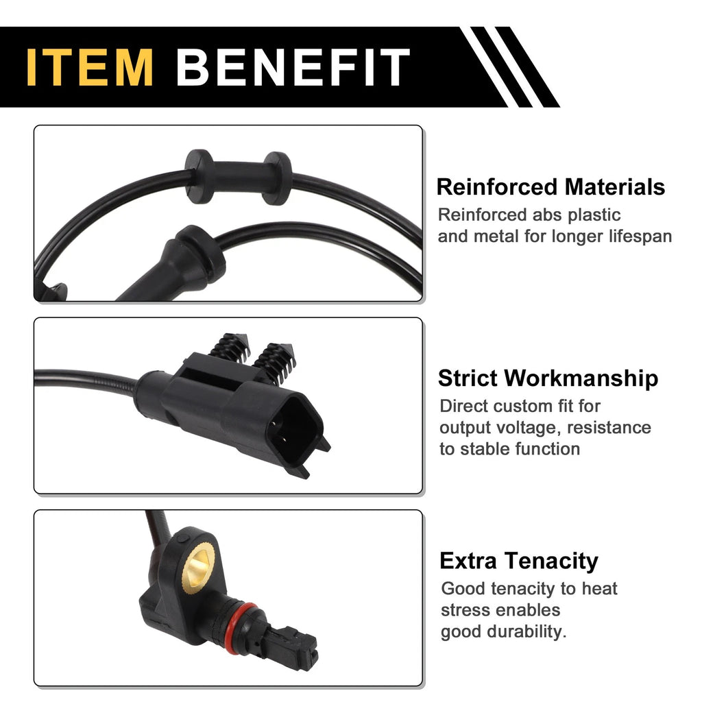 ABS Wheel Speed Sensor No. 52060156AD for Jeep Wrangler (2007–2017) Front Left Right