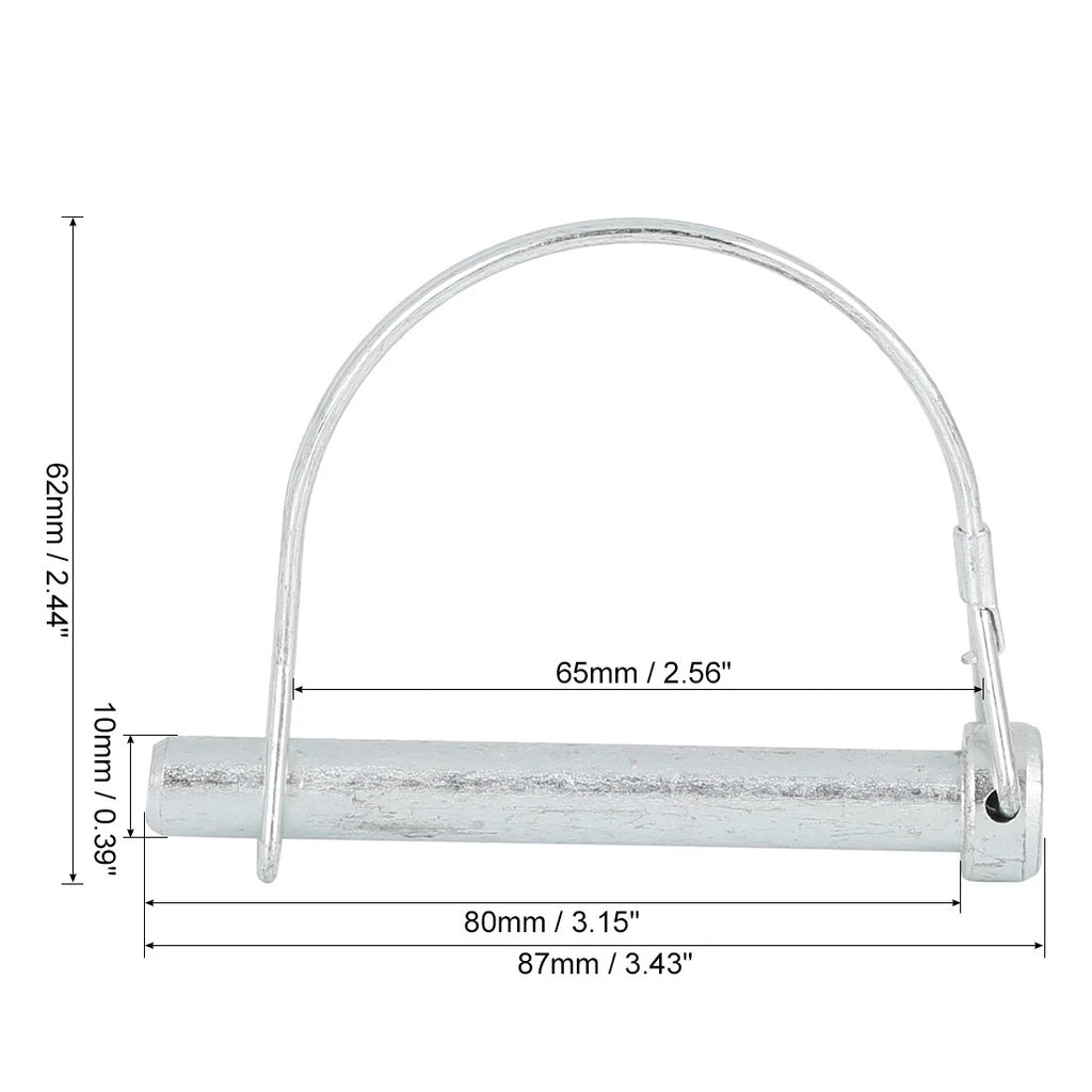 Trailer Coupler Pin 3.15 x 0.39 Inch D Shape Locking for Universal (—)