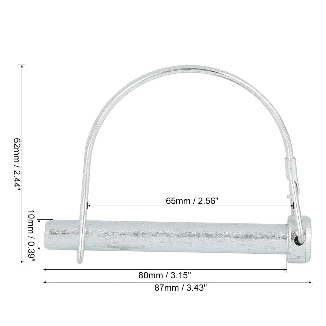 Trailer Coupler Pin 3.15 x 0.39 Inch D Shape Locking for Universal (—)