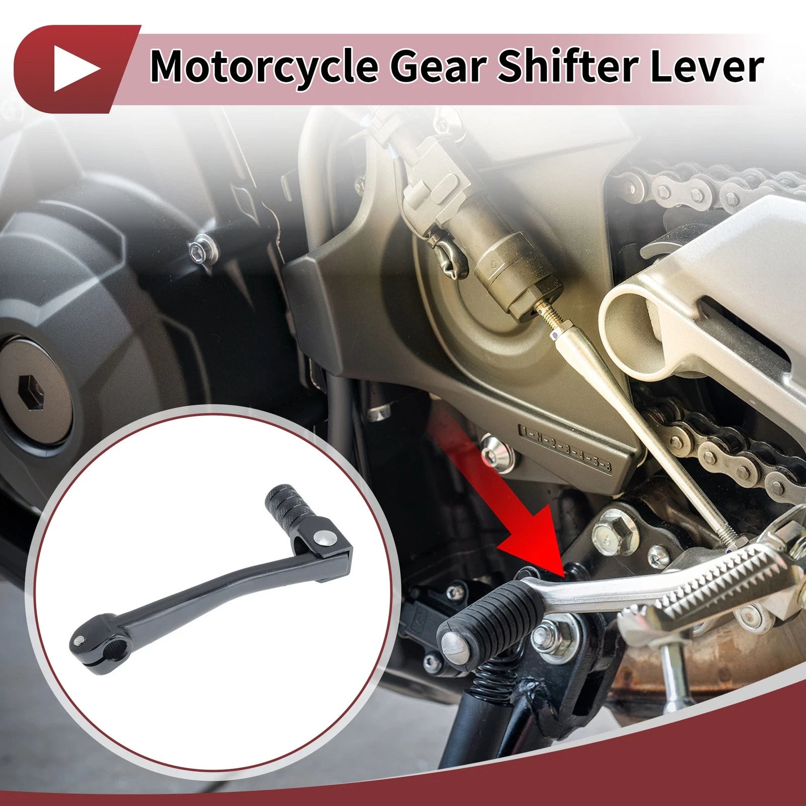 Folding Motorcycle Gear Shifter Lever for Honda CRF50 Titanium Tone (2004–2018)