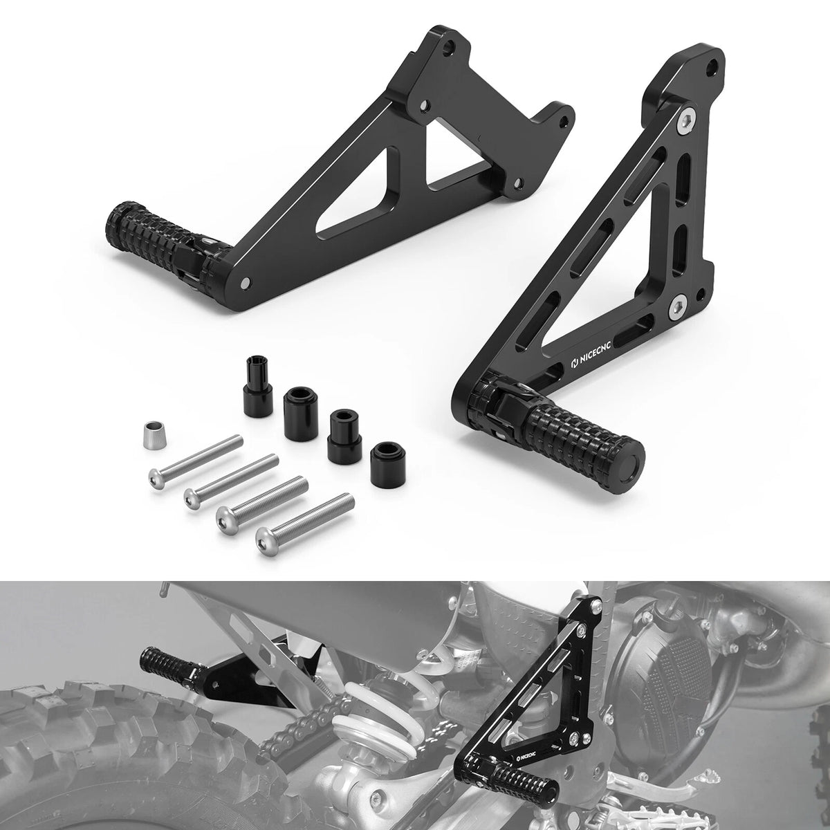 Passenger Foot Peg Bracket Kit for KTM 125-450 XC/SX/XCF/SXF (2023–2026)
