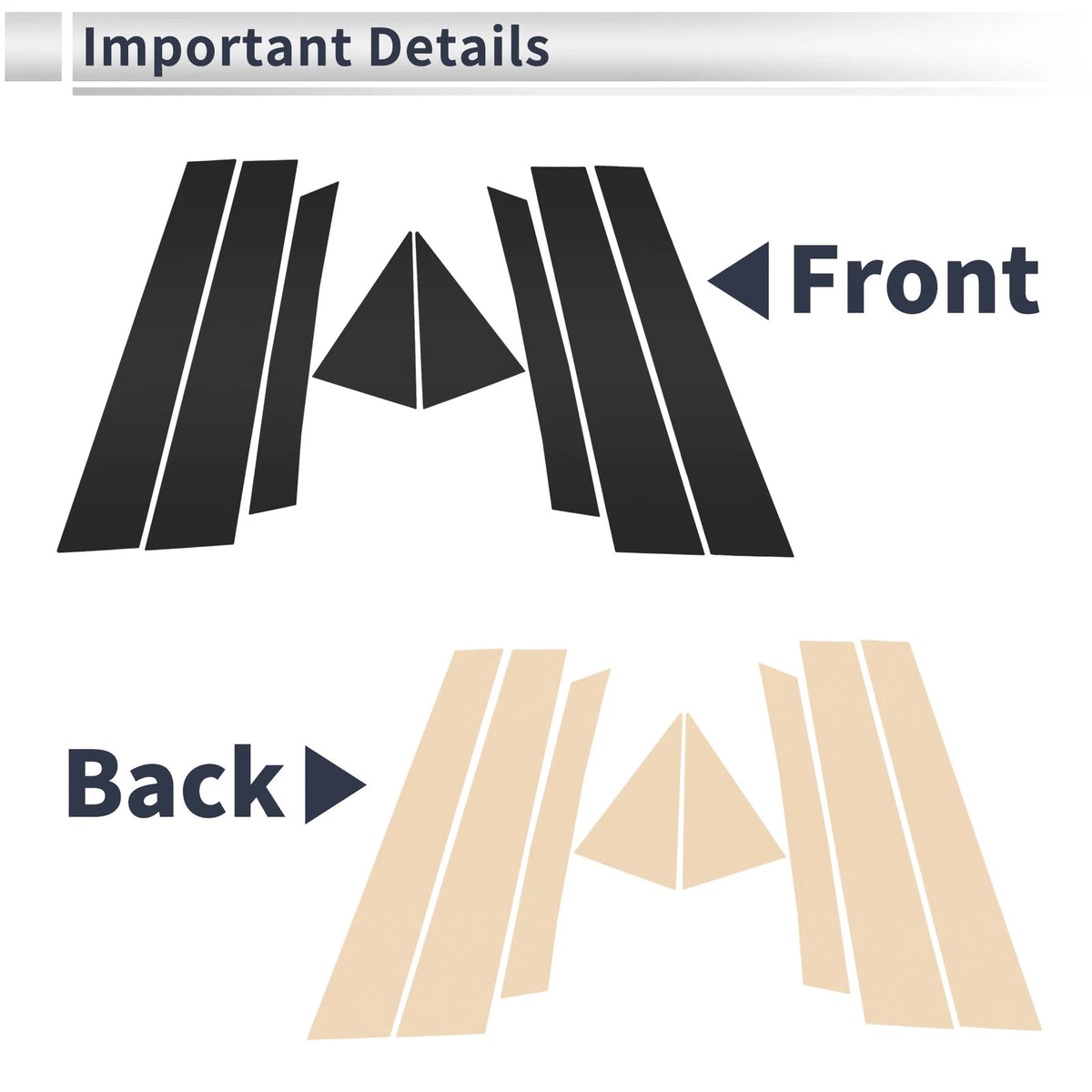 8 Pcs Door Pillar Window Trim Replacement for Mazda CX7 (2013–2014)