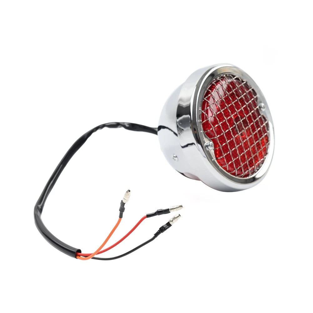 Tail Stop Light License Plate Lamp for Harley Bobber Chopper Cruiser (Chrome)