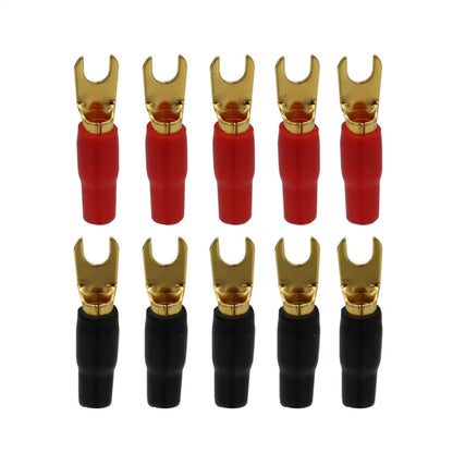 Set of 5 Speaker Wire Connectors 8GA Terminal Spade Adapter Copper