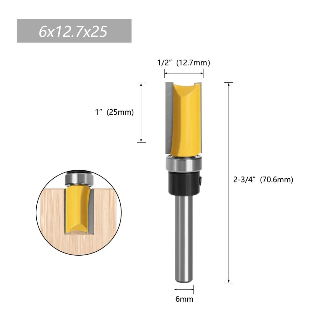 12IN Flush Trim Router Bit for Woodworking (No Part Numbers)