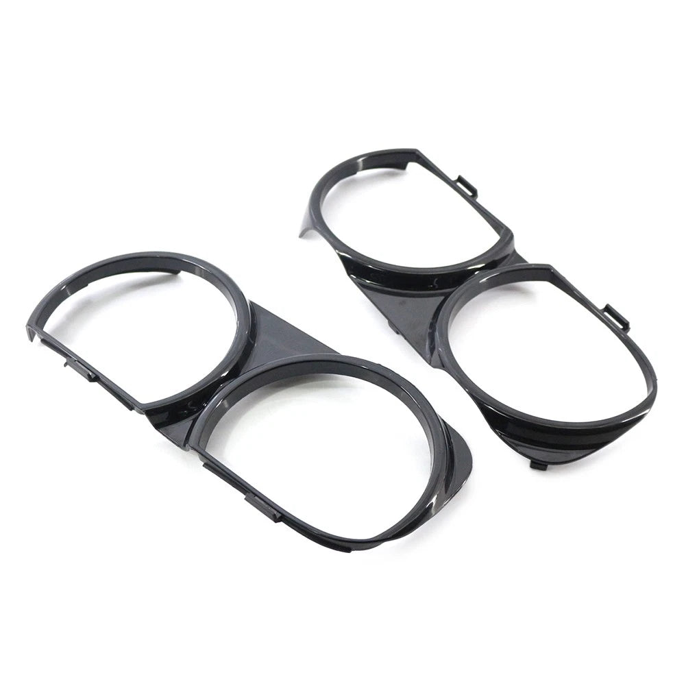 Front Lamp Headlight Bezel Trim for Dodge Challenger (2015–2021) ABS Black Pair