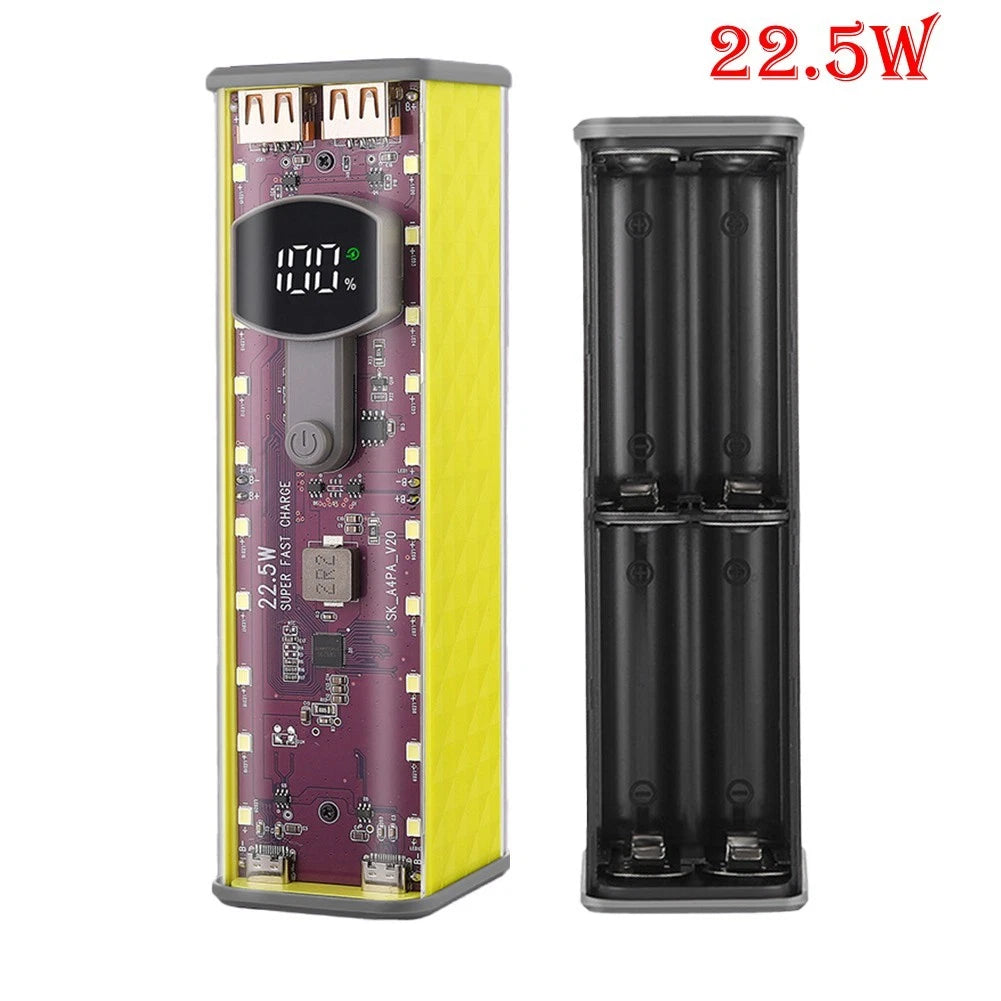 Portable Power Bank Enclosure 22 5W Transparent ABS Case