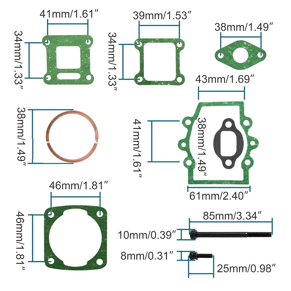 Engine Cylinder Head Gasket Kit for 43cc 47cc 49cc Mini Bikes