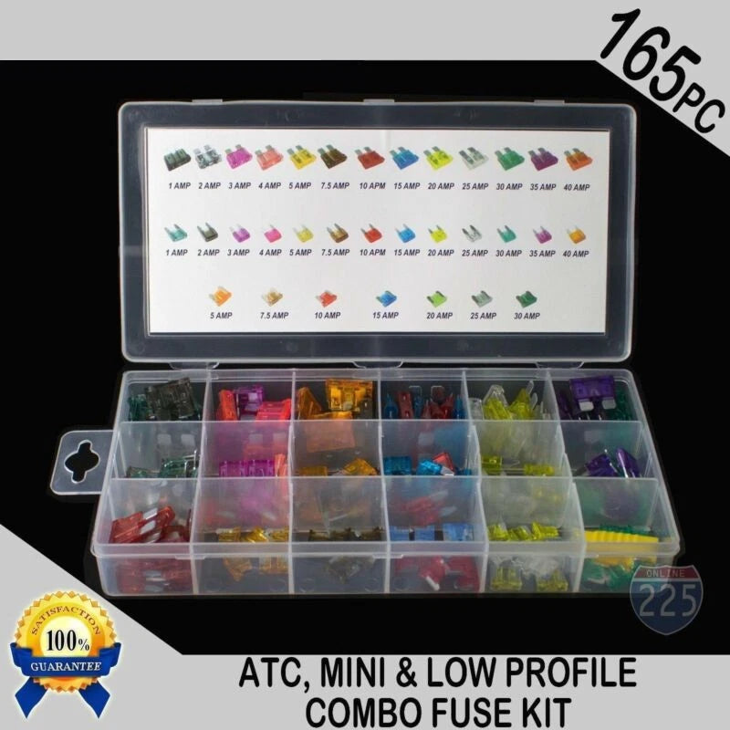 165pcs Low Profile Mini Blade Fuse Set for Automotive Applications