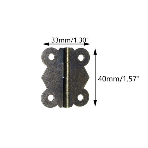 10pc Mini Butterfly Hinge for Jewelry Box Dollhouse Cabinet (33x40mm)