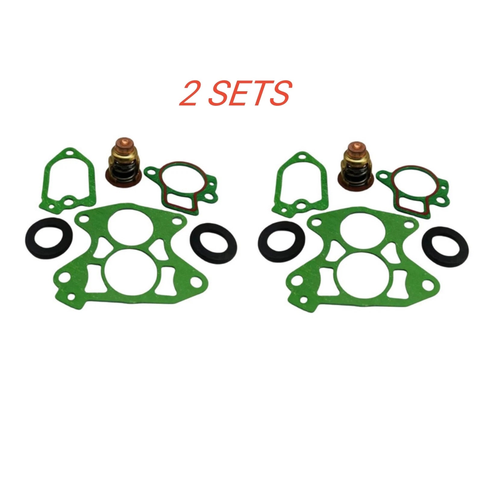 Set of 2 Thermostat Kits for Yamaha 60-70 HP (Repl 6H3-12411-11-00, 6H3-12414-00-0)