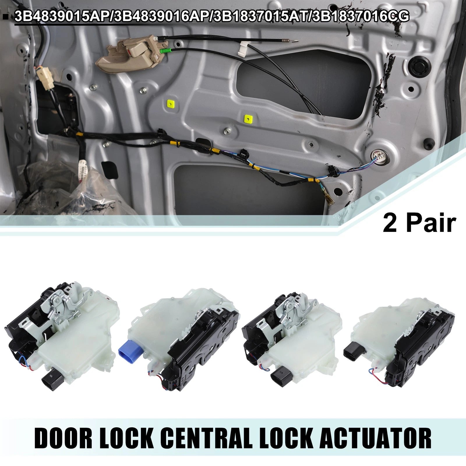 Door Latch Actuator Left Right Front Rear Pair for Volkswagen GTI (2006–2009)
