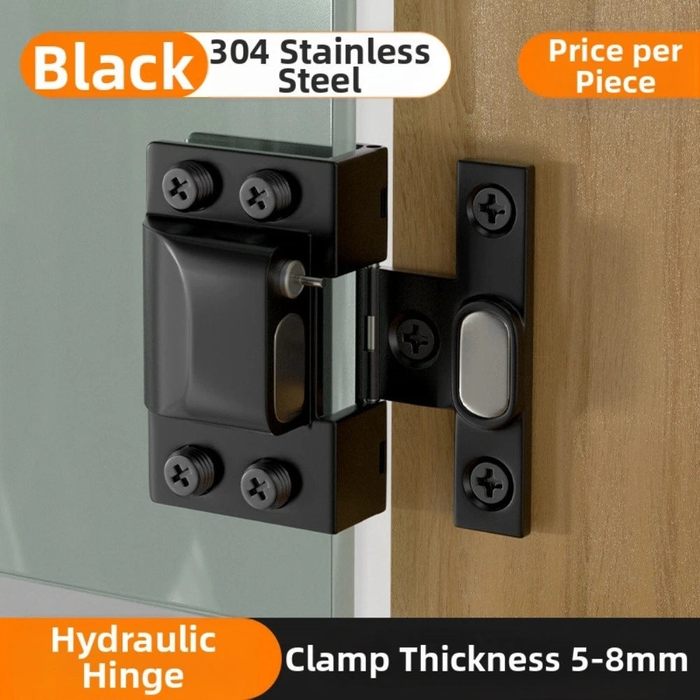 Hydraulic Glass Door Hinge for Universal Fit (No Drilling)