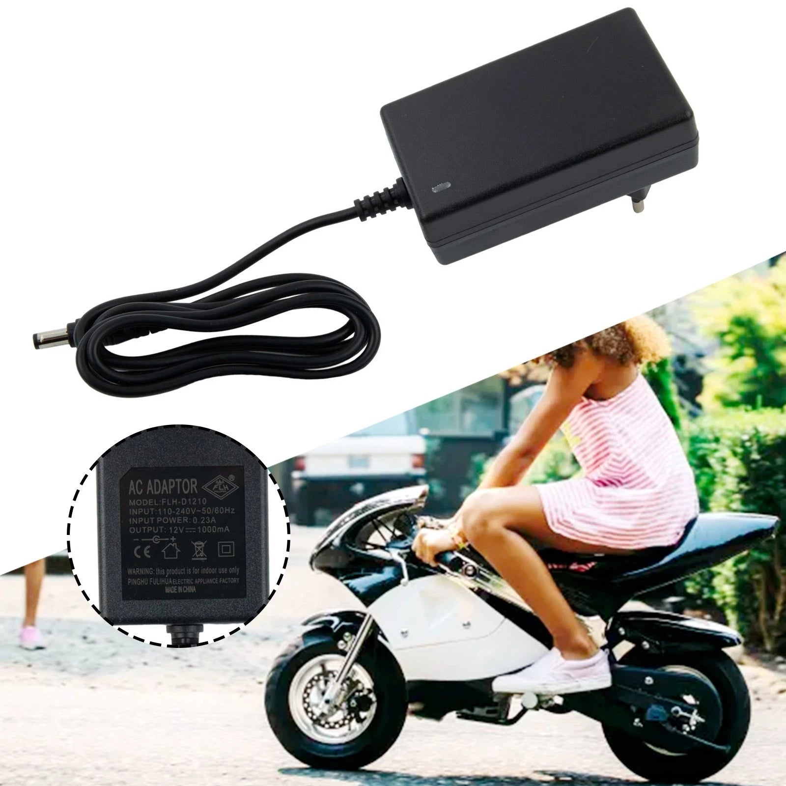 12W Adjustable AC Replacement Adapter for Stroller Power Hook (3-12V)