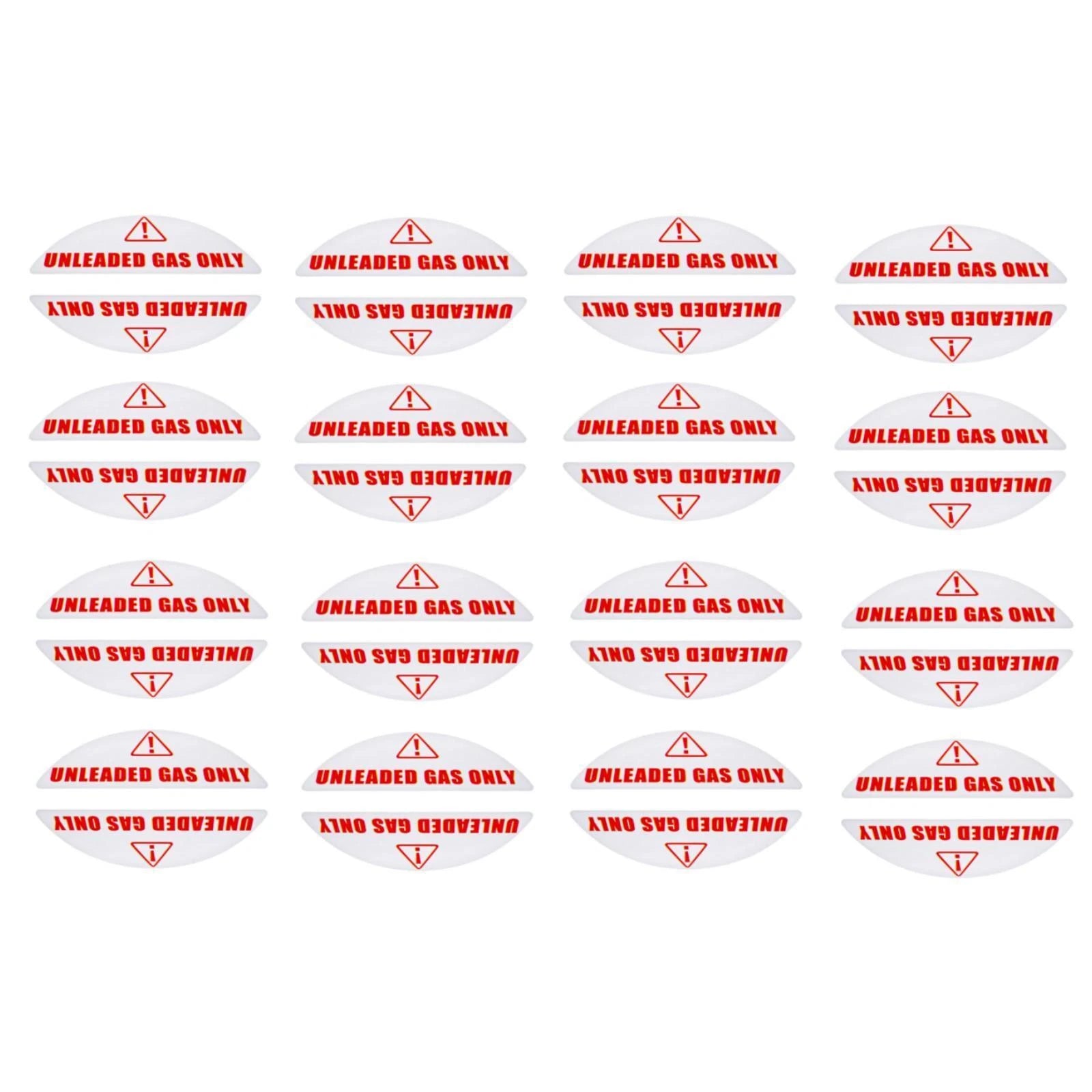Set of 16 Unleaded Gas Only Stickers for Auto Shops