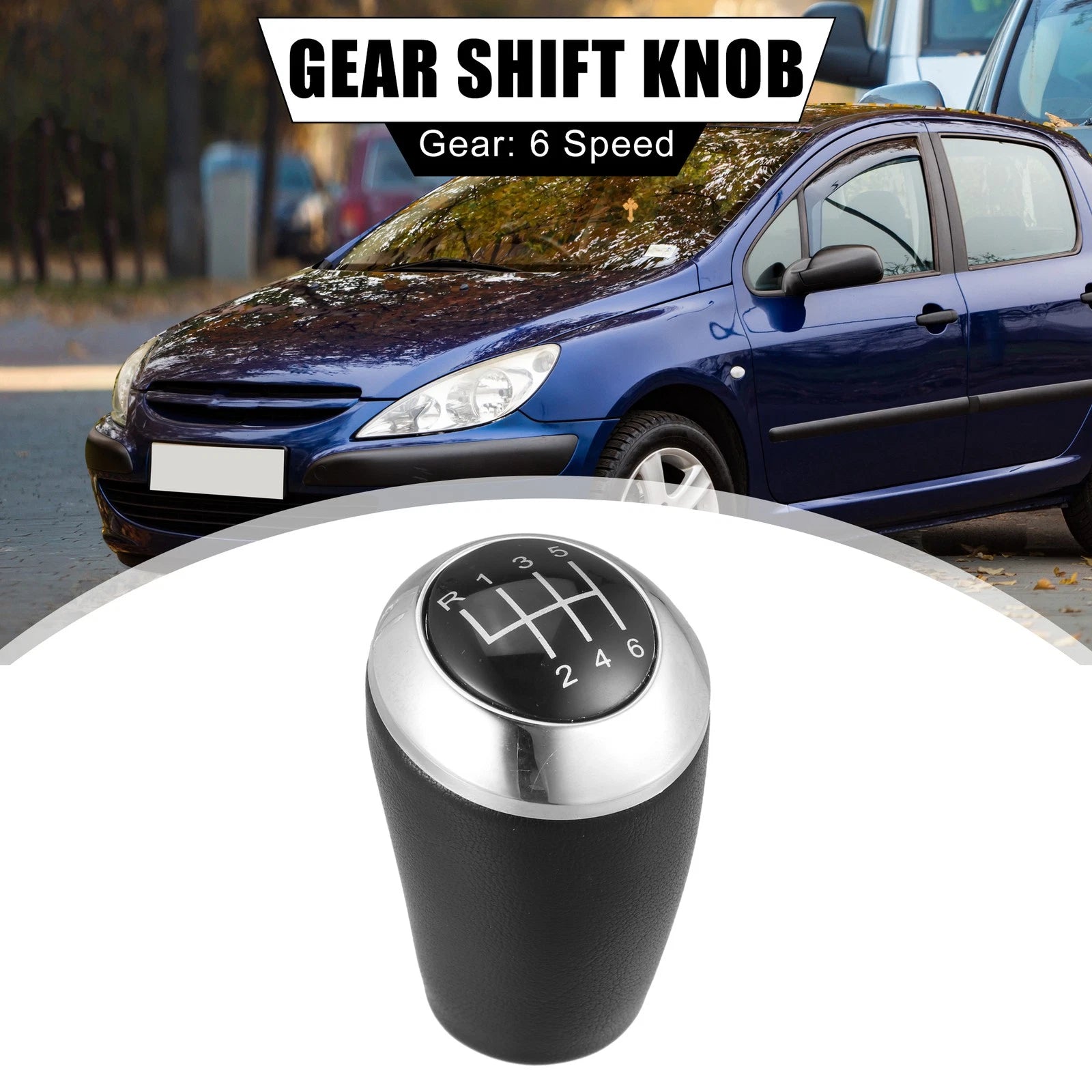 Faux Leather Gear Shift Knob 6 Speed for Mazda 6 (2007–2012) Black
