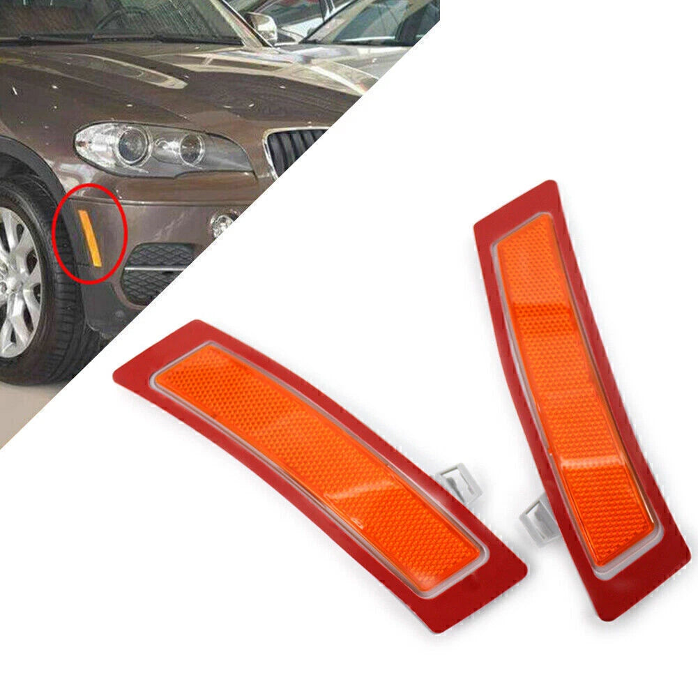 2X Front Bumper Marker Cover Reflector for BMW X5 E70 (2011–2013)