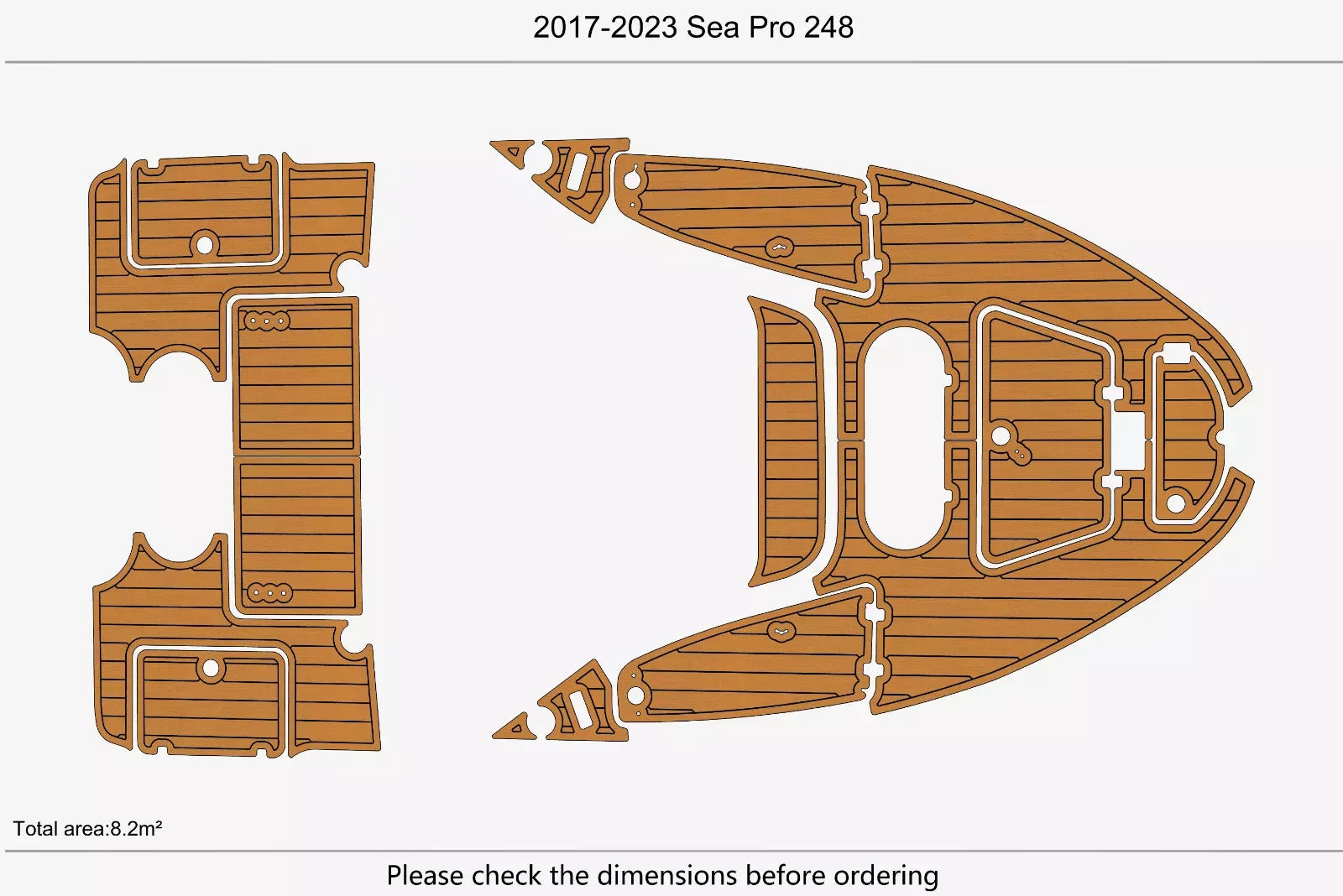 EVA Faux Foam Teak Deck Flooring Mat for Sea Pro 248 Pro (2017)