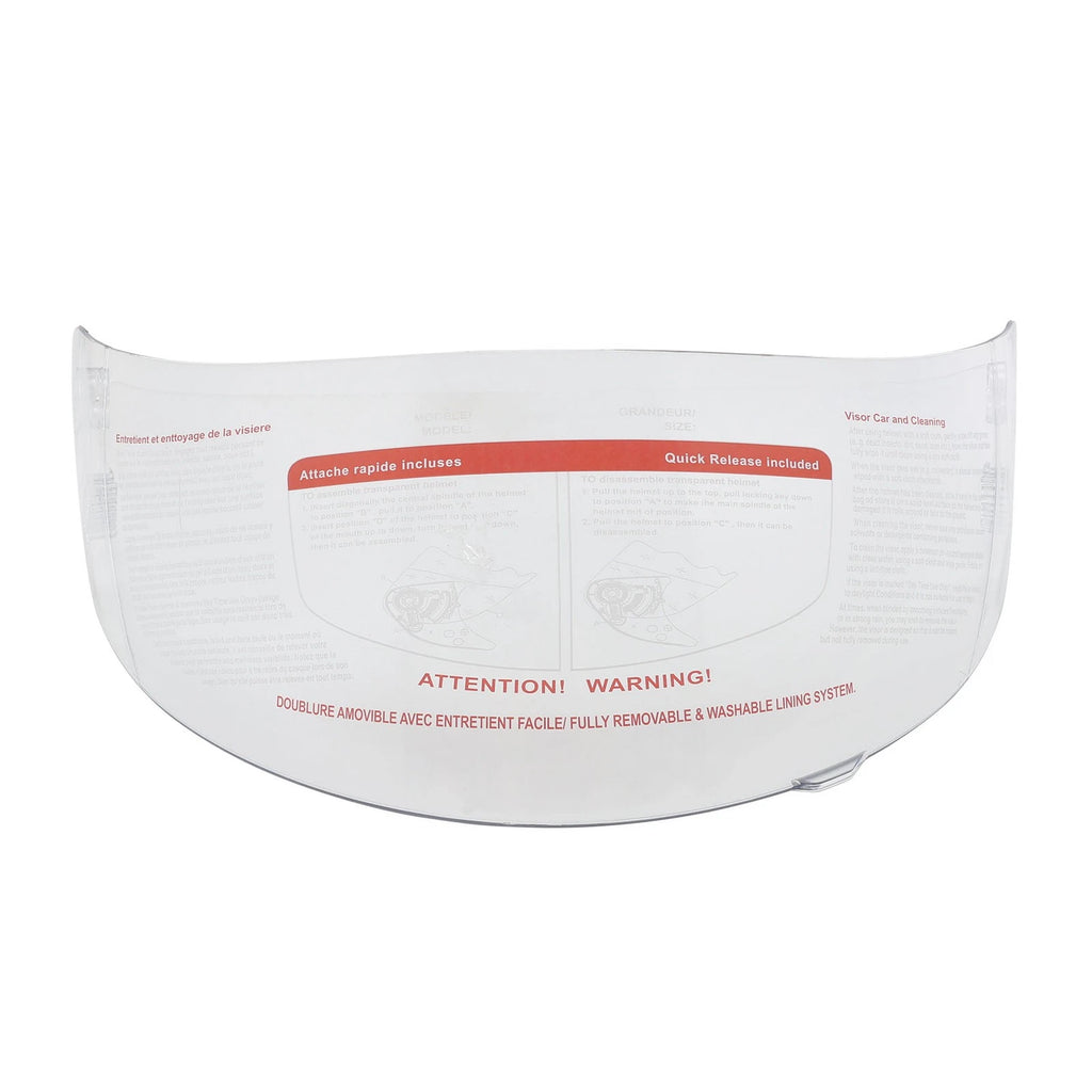 Clear Flip Up Full Face Helmet Visor Shield for Motorcycle (Universal)