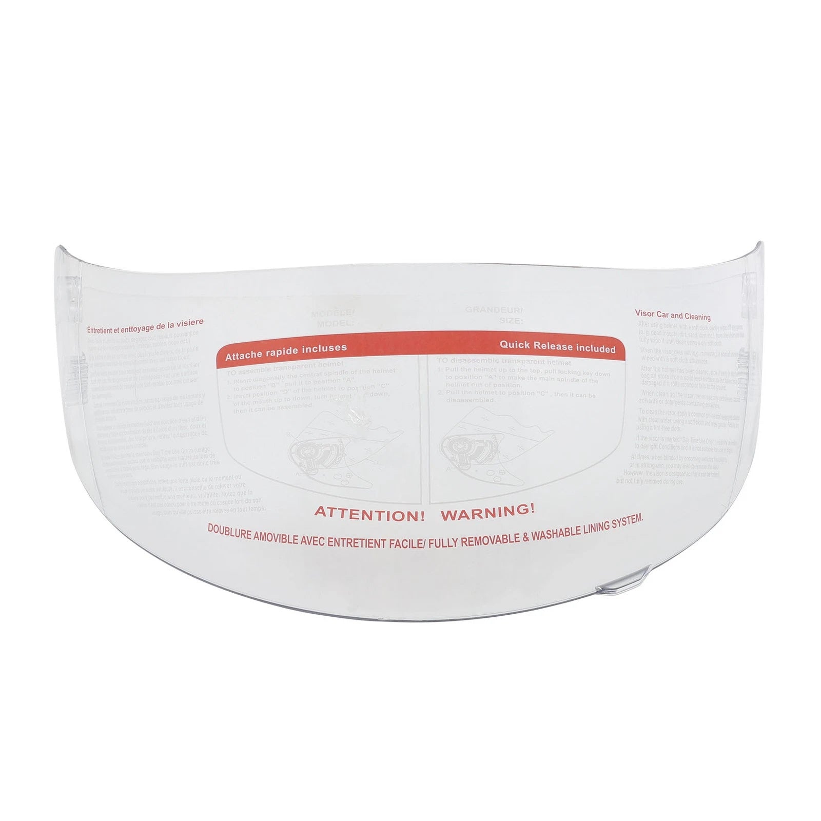 Clear Flip Up Full Face Helmet Visor Shield for Motorcycle (Universal)