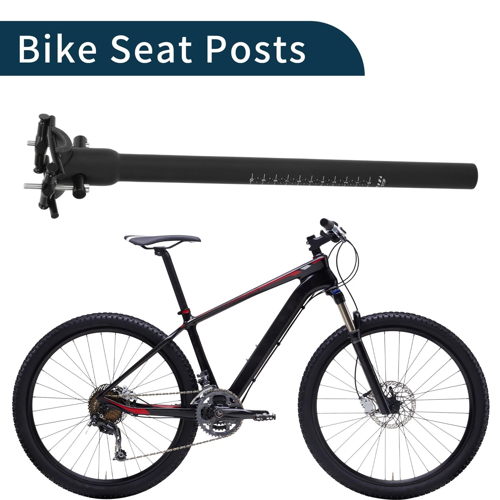 Seatpost Replacement 2-Bolt 22.2x350mm Lightweight for Bike (2000–2025)