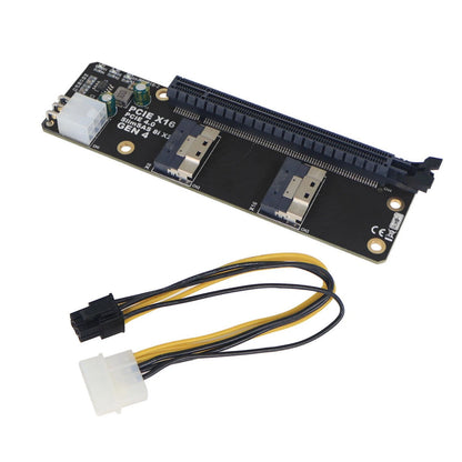 SlimSAS 8i to PCIe 4.0 x16 Slot Adapter SFF8654 Riser Card GEN4 NVMe