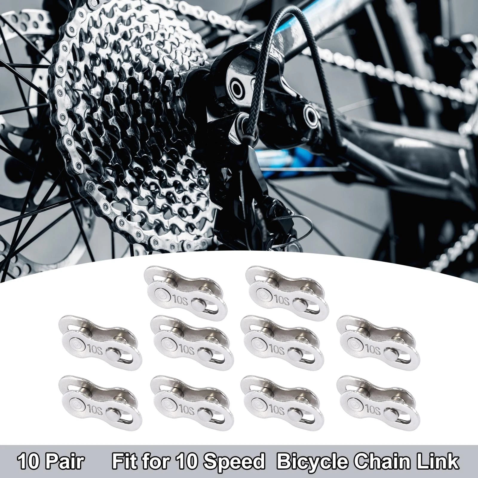 Master Chain Link Connectors 10-Speed Reusable Pair for Bike (Silver)