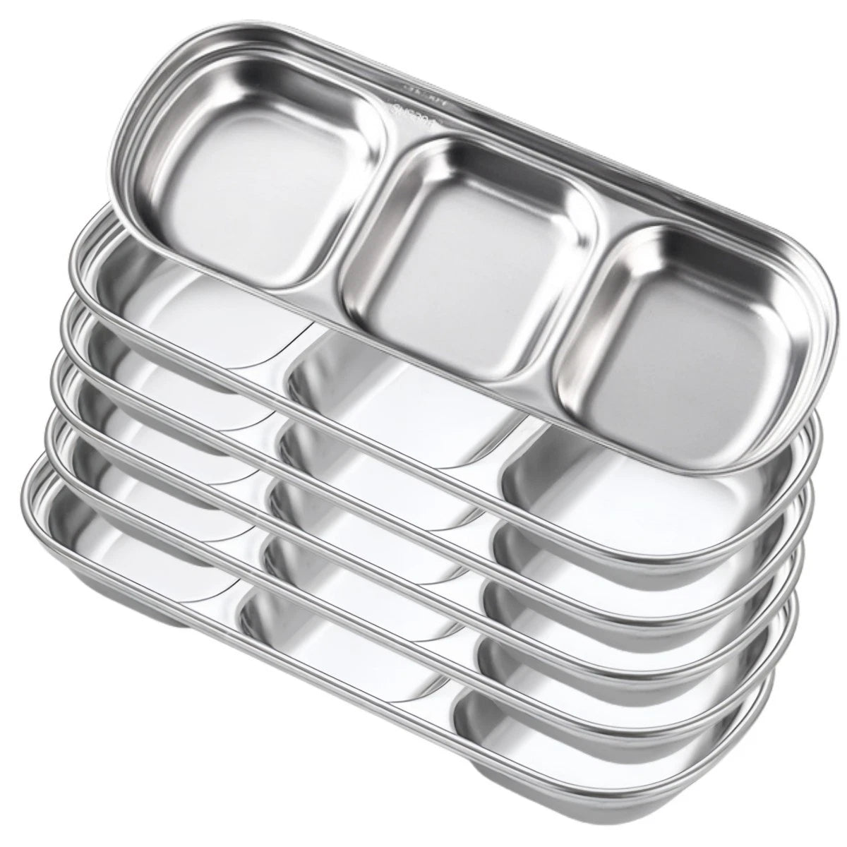 3 Compartment Plate for BBQ Serving Dish (Compact Size)