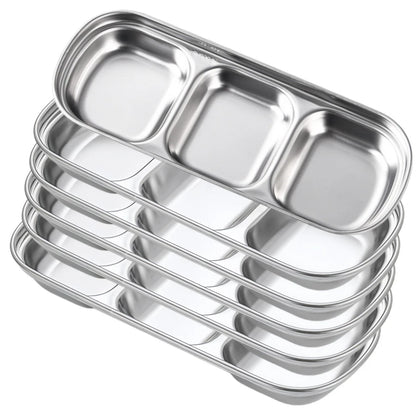 3 Compartment Plate for BBQ Serving Dish (Compact Size)
